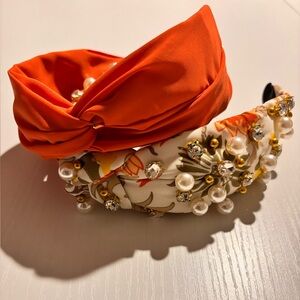 Orange and Floral Embellished Headbands
